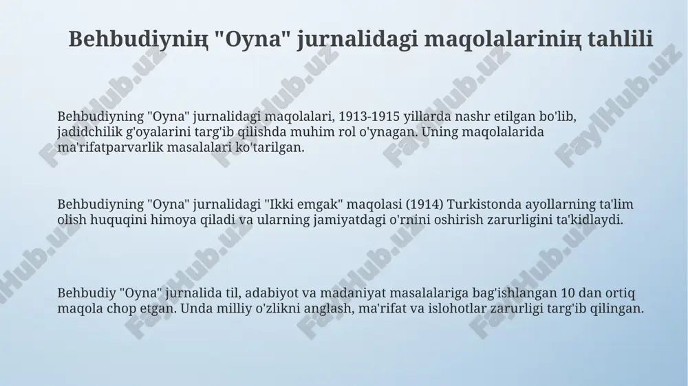 behbudiyning "oyna" jurnalidagi maqolalari - Page 3