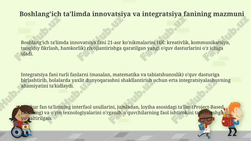 boshlang'ich ta'limda innovatsiya va integratsiya fanining mazmuni - Page 3
