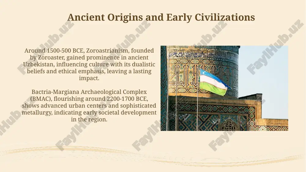 oldiers in the early 19th century, enabled it to control trade routes and collect substantial taxes from surrounding regions. the khanate's expansionist policies involved incorporating tashkent in 1807 and exerting political dominance over the kyrgyz and kazakh tribes through tribute and military campaigns. russian expansion and colonial rule the 'great game' in the 19th century saw russia and britain vying for central asian dominance, impacting uzbek territories through diplomatic maneuvering and military campaigns, leading to protectorate status. the tsarist regime implemented cotton monoculture policies in uzbekistan starting in the late 19th century. this dispossessed local farmers and created economic dependence on russia for resources. the basmachi revolt and resistance to soviet rule the basmachi movement arose post-1917, fueled by discontent over soviet land redistribution policies and the imposition of atheism, leading to widespread armed resistance in the fergana valley. enver pasha, a prominent ottoman leader, joined the basmachi in 1921, …