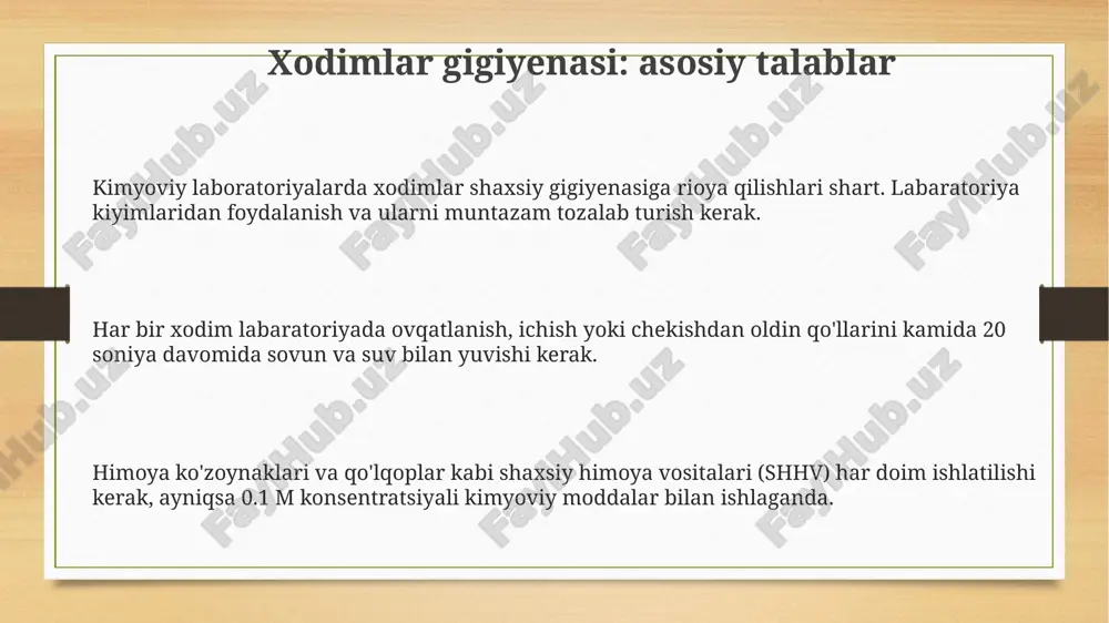 xodimlar gigiyenasi: asosiy talablar - Page 3