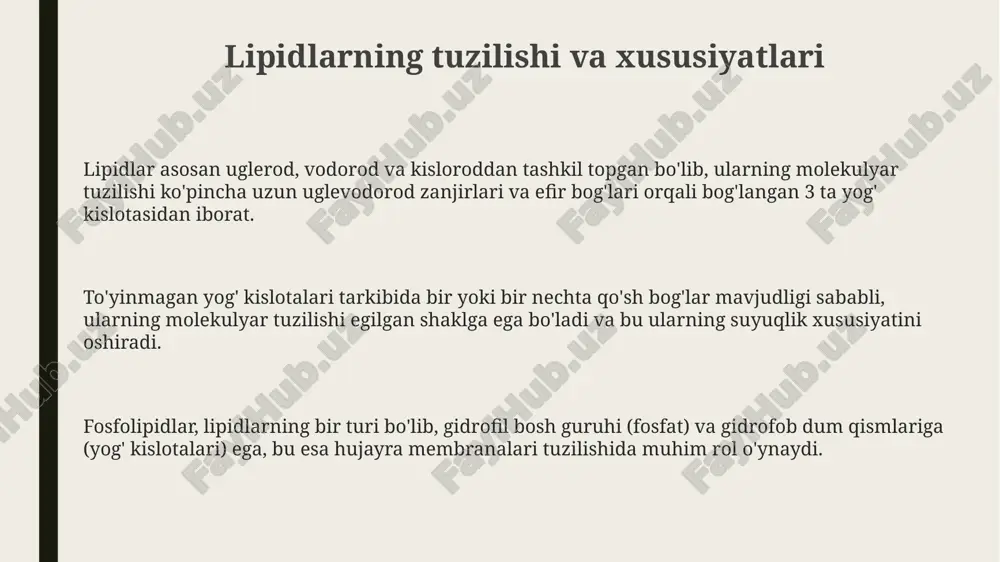 lipidlarning tuzilishi va funksiyasi - Page 3