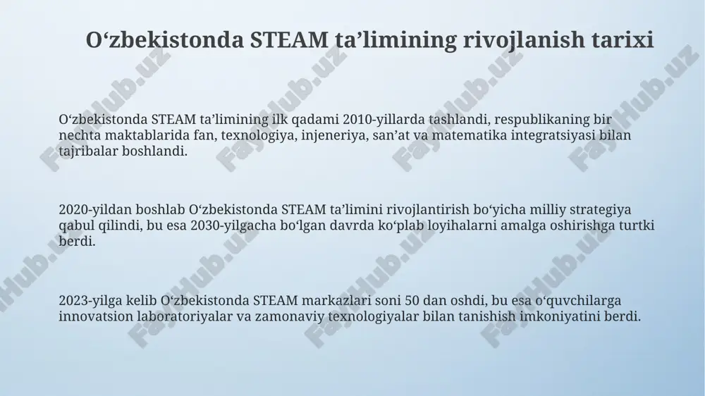oʻzbekistonda steam taʼlimining rivojlanishi. - Page 3