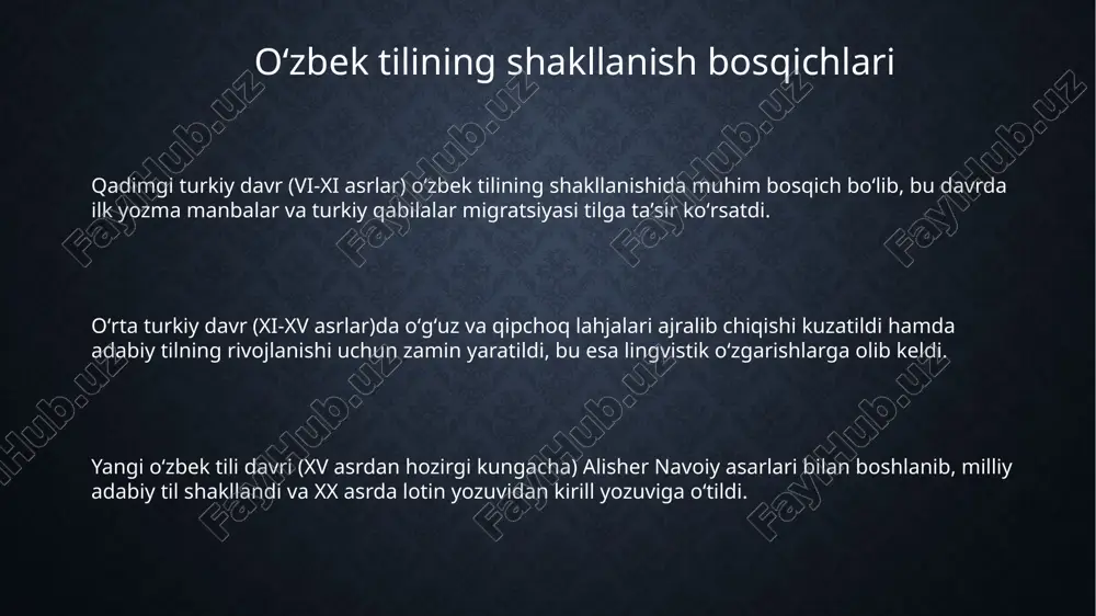 oʻzbek tilining shakllanish bosqichlari - Page 3