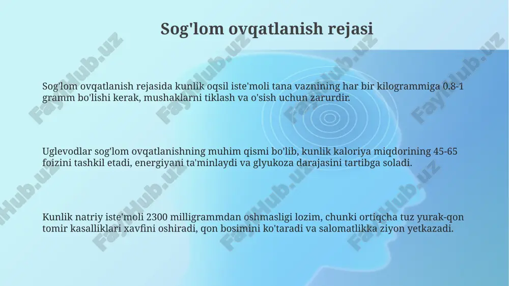 sogʻlom ovqatlanish rejasi - Page 3