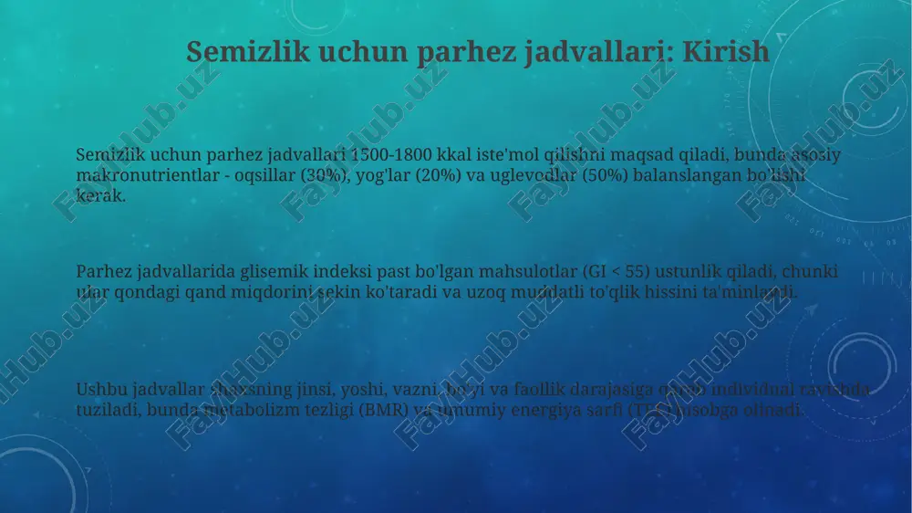 semizlik uchun parhez jadvallari - Page 3