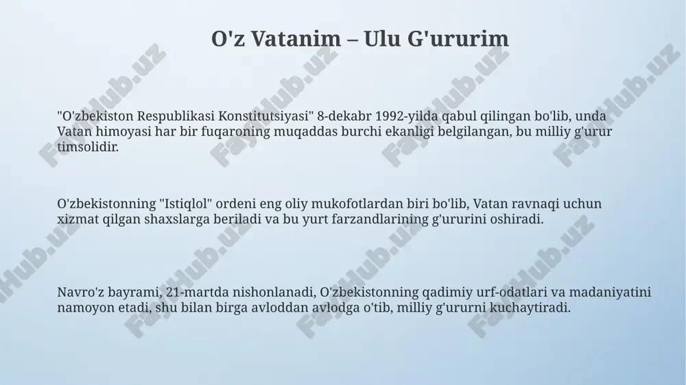 o'z vatanim – ulugʻimsan, faxrim, shon-shavkatim! - Page 3