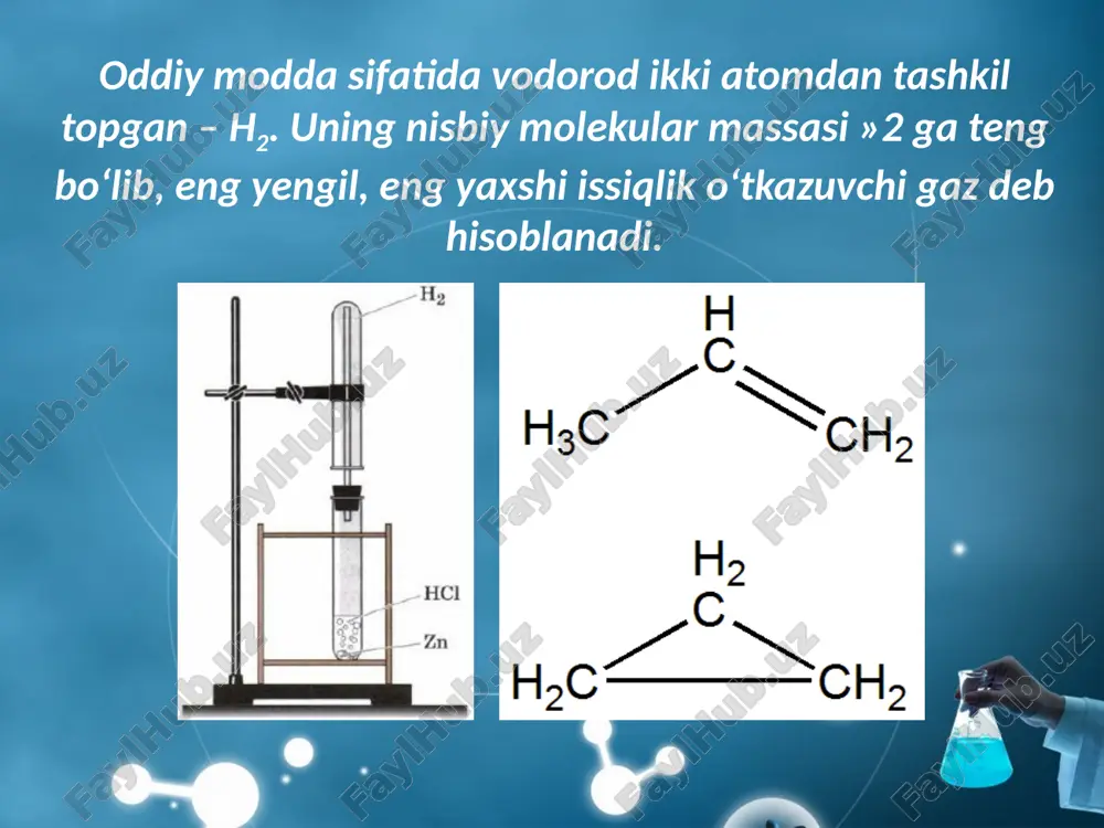 vodorod oddiy modda. vodorodning fizik va kimyoviy xossalari. - Page 3