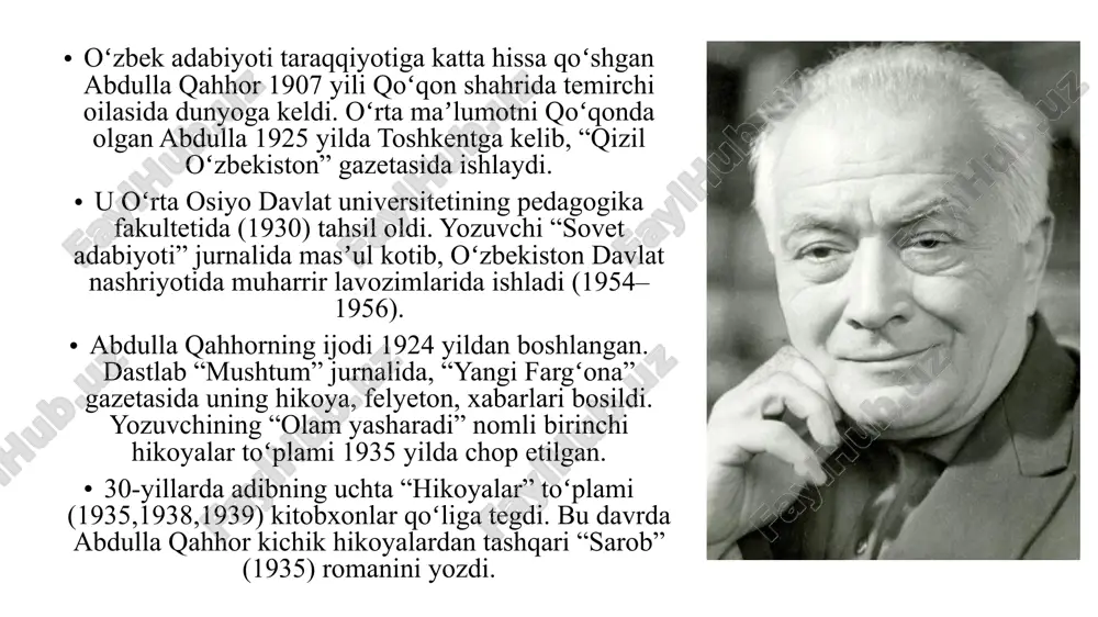 abdulla qahhor hayotiy va ijodi - Page 3