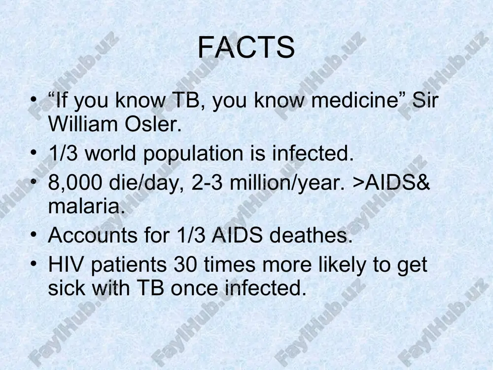 llance and monitoring unit of who's communicable disease operational and epidemiological research unit. some 380,000 of these deaths occur in hiv infected individuals largely, but not solely, in africa. and 98% of these deaths occur in the developing world. staggeringly, for a disease many of us believed would disappear in our lifetime, tb is estimated to be the commonest cause of death of young women worldwide. worse still, but at the same time providing cause for hope, these deaths are preventable. however, persistent poor practice in many countries is raising the spectre of multi-drug resistant (mdr) tb. this form of tb, if it became widely established, would make the control of the disease beyond the financial capacity of many countries. minneapolisda (aqsh dagi shaxar– axolisi 400 000 ) bir bemor 41 odamni infitsirlashi mumkin. samolyotdagi bir bemor 4gacha odamni infitsirlashi mumkin. aqshdagi kema qurish zavodida bir bemor 400 dan ortiq …