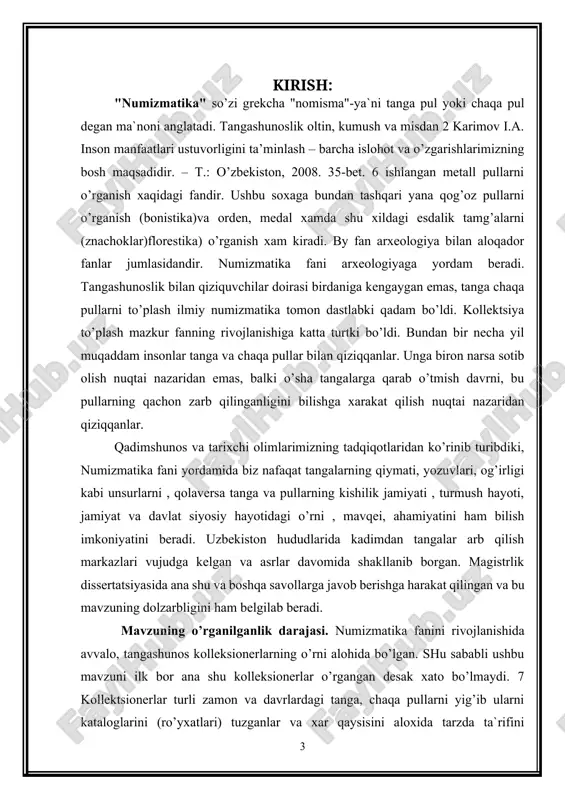 da juda katta nufuzga ega bo’lgan. tangashunoslik ilmi kashshoflarini 14-16 asrlarda tangalardagi xukmdorlar qiyofasi va tarjimai xoli qiziqtirgan bo’lsa,18 asrda bu fanni ilmiy nuqtai nazardan rivojlantirish katta axamiyat kasb etdi. avstraliyalik ruxoniy iosif-ilariy ekkel (1738-98) sakkiz jilddan iborat "qadimgi tangalar ilmi" nomli kitobida 70 mingdan ziyod tangalarga tartib berdi. aniqlay olmagan tangalar xaqida xech qanday faraz qilmagan, ularni noma`lumlar qatoriga qo’shib qo’ygan, ko’p mamlakatlarni tanga turlarini aniqlay olmagan. xviii asrda sharqiy numiematikada bir necha ming tanga pul bo’lgan, ammo ularni shu vaqtga qadar tadqiq qiluvchi bo’lmagan. 8 rossiya fa akademigi xristian martin fren sharqiy numizmatikaga asos solgan kishidir. u qozonda yashab oltin o’rda xonlari tomonidan zarb qilingan tangalarni o’rganish uchun juda boy manbaga ega bo’lgan. fren nemis bo’lganligi uchun tez orada germaniyaga chaqirishgan, yo’l-yo’lakay peterburgda to’xtagan, u erda fanlar akademiyasida to’plangan tangalarni ko’rgach, tashlab keta olmagan, butunlay rossiyada qolib butun umrini sharq tanga pullarini o’rganishga bag’ishlagan. pyotr 1 tomonidan peterburgda …