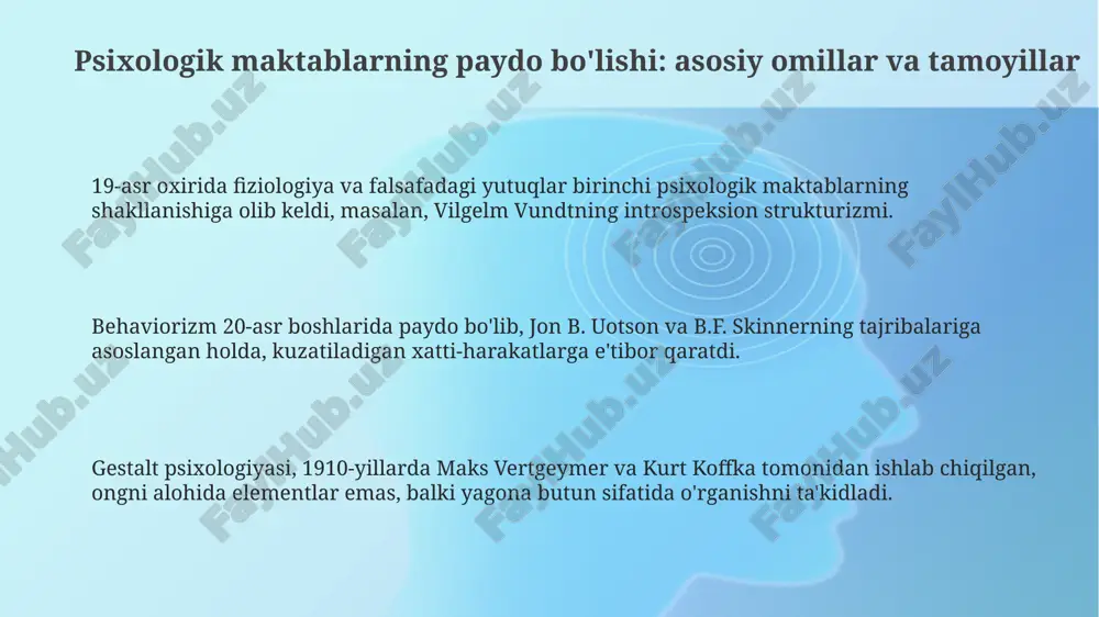 psixologik maktablarning yuzaga kelishi tarixi - Page 3