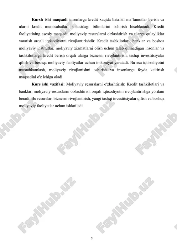 nadi. boshqacha aytganda korxonalarning bozor iqtisodiyoti sharoitida ish yuritishida ishlab chiqarish jarayonining o’zluksizligini ta’minlash, korxonaning asosiy va aylanma fondlarining aylanishini to’xtab kolishiga yo’l qo’ymaslik, korxonalarni moliyaviy resurslari bilan ta’minlash, korxonalar tomonidan tovar mahsulotini sotganda, sotilgan tovar uchun to’lov summmasini olish va boshqa obyektiv va subyektiv sabablar kreditning zarurligiga olib keladi. kredit, boʻsh turgan pul mablagʻlarini ssuda fondi shaklida toʻplash va ularni pulga muhtoj boʻlib turgan yuridik va jismoniy shaxslarga ishlab chiqarish va boshqa ehtiyojlari uchun maʼlum muddatga, foiz toʻlovlari bilan qaytarish shartida qarzga berish munosabatlarini ifodalaydi. kredit (lot. creditum — qarz, credo — ishonaman,maqullayman) — pul mablagʻlari, tovar va xizmatlarni kelishilgan ustama (foiz) toʻlab qaytarib berish sharti bilan maʼlum muddatlarga qarzga berish. qarzga mablagʻ beruvchi tomon kreditor (davlat, bank, korxona, xususiy shaxs va boshqalar), ssuda oluvchi tomon esa debitor (qarzdor) deyiladi. kredit kelishuvi qarzdan foydalanish shartlari kayd etilgan shartnoma bilan rasmiylashtiriladi. k. muomalasi qarz beruvchi va qarz oluvchi oʻrtasidagi iqtisodiy …