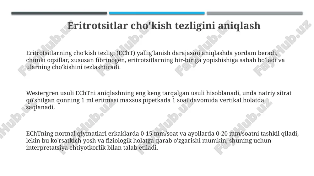 eritrotsitlarning choʻkish tezligini aniqlash - Page 3