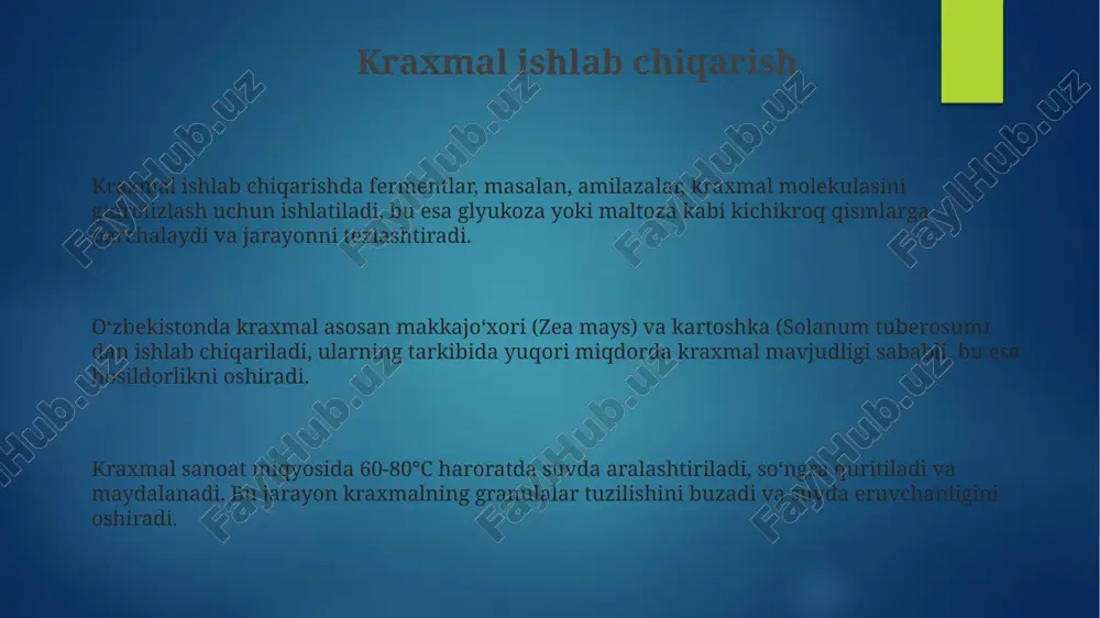 kraxmal olinishi va uning qoʻllanilishi - Page 3