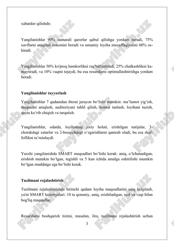 -quvvatlashni o'ylab ko'ring. savollarga aniq va qisqa javob bering, texnik jargonlardan saqlaning va 1-2 ta aniq misol keltiring, shu bilan birga muqobil yechimlar yoki fikrlarni tan olishga tayyor bo'ling. siz bilmagan savolga javob berishdan qoching; o'rniga, qo'shimcha ma'lumot olishni va'da qiling va taqdimotingizdan keyin 24-48 soat ichida 1-2 ta ishonchli manbalarga murojaat qiling. savollarni tinglash savollarni tinglash davomida, diqqat bilan so'zlarni qabul qiling va eslab qoling, javob berishdan oldin 10-20 sekund vaqt ajrating, fikrlash uchun imkoniyat yaratiladi. faqat savolni to'liq tushunganingizdan so'ng javob bering, agar tushunmovchilik bo'lsa, 3 ta asosiy so'zni ajratib oling va aniqlashtiring. savol beruvchining savolini 1-2 jumla bilan takrorlang, bu tushunishni tasdiqlaydi va sizga 5-15 soniya vaqt beradi, javobingizni tuzishga yordam beradi. savollarga javob berish strategiyalari savollarga javob berishda 3 sekund qoidasidan foydalaning, bu fikrlash uchun qisqa tanaffus beradi va aniqroq javob berishga yordam beradi. bahsli savollarga duch kelganda, avval savolning asosiy nuqtasini tasdiqlang, keyin aniq faktlar …