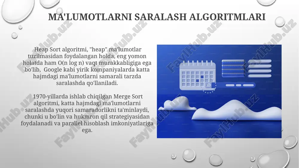 alan, 100 tb hajmdagi ma'lumotlarni qayta tiklash uchun o'zbekistondagi yirik ma'lumot markazlari raid texnologiyalari va avtomatik zaxira nusxalari tizimlaridan foydalanadilar. ma'lumotlar bazalari nosql ma'lumotlar bazalari, masalan, mongodb, katta hajmdagi ma'lumotlarni, 10 terabaytdan ko'proqni, yuqori darajadagi ma'lumotlarni uzatish tezligida saqlash va qayta ishlash imkonini beradi, bu esa aqsh va evropada keng qo'llaniladi. relational ma'lumotlar bazalari (rdbms) kabi oracle yoki mysql kabi tizimlar 20 dan ortiq turli xil ma'lumot turlarini qo'llab-quvvatlaydi va butun dunyo bo'ylab millionlab foydalanuvchilar tomonidan ishlatiladi. indekslash zamonaviy indekslash tizimlari, buyuk britaniya va yaponiya kabi mamlakatlarda keng qo'llanilib, millionlab veb-sahifalarni indekslab, qidiruv tizimlarining samaradorligini 5-10 marta oshiradi. indekslash jarayonida, masalan, 100 000 ta hujjatni o'z ichiga olgan katta ma'lumotlar bazasida, kalit so'zlar yordamida ma'lumotlarni tezkor qidirish vaqtini sezilarli darajada qisqartirishi mumkin, masalan, 50 soniyadan 2 soniyagacha. katta hajmdagi ma'lumotlarni qayta ishlash hadoop kabi tarqatilgan fayl tizimlari, 100 terabaytdan oshiq ma'lumotlarni samarali saqlash va qayta ishlash imkonini beradi, bu esa …