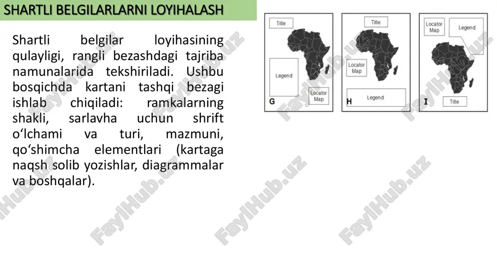 n ragnli nusxani qaytadan tiklashni tekshirishga kerakdir. karta tayyorlashning yakuniy bosqichida ham bezatish ishlarida tuzatishlar talab qilinadi, fon elementlari uyg’unligini o‘zgartirish, rangli tusni (ton) kuchaytirishga yoki kamaytirishga olib keladi. shunday qilib, dizayn jarayoni bo‘yicha ishlar karta yaratishning hamma bosqichlarini o‘z ichiga oladi. bir tomondan, ular chuqur ijodiy xarakterga ega badiiy mahorat talab qiladi, ikkinchi tomondan texnik grafika uslublari va dasturlari murakkab bajaruvchi vositalarga ega bo‘lishi kerak. ibtidoiy davr kartalari eng qadimgi xaritalar yerni emas, osmonni nazarda tutadi. birinchi xaritalar toshga yozilgan. qabilalar o'z hududining xaritasini shunday belgilashgan. miloddan avvalgi 16500 yillarga tegishli laska g'ori devorlarida topilgan nuqta (rok san'ati). masalan, tungi osmonning bir qismi, shu jumladan uchta yorqin yulduz vega, deneb va altair (yozgi uchburchaklar turkumi), shuningdek, pleiades yulduzlar to'plami tasvirlangan. ispaniyadagi el-kastilo g'orining devorlarida miloddan avvalgi 12000 yillarga tegishli corona turkumini tasvirlaydigan nuqtalar topilgan. https://en.wikipedia.org/wiki/early_world_maps dunyoning bobil xaritasi tasvirlangan loydan yasalgan planshet. miloddan avvalgi 700 yillarga borib taqaladi kartalarning …