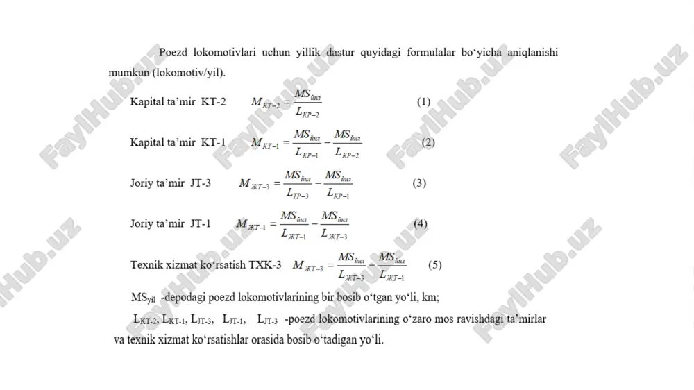 manyovr lo'komotivlari inita’mirlash dasturini hisoblash - Page 3