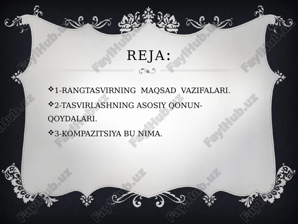 qurilishini aniqlaydi, atrof muhit bilan uygʻunlashishi meʼmoriy kompozitsiyaga kiradi. bu esa meʼmordan katta mahorat talab etadi. etiboringgiz uchun raxmat