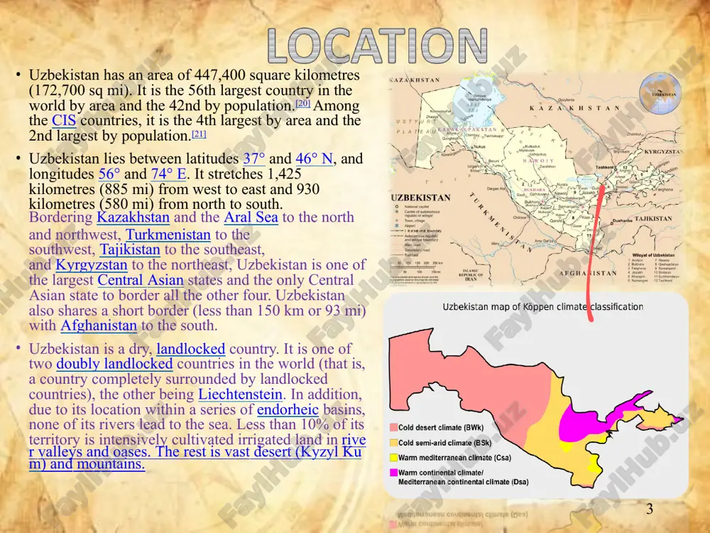 lamist activity, with organisations such as the islamic movement of uzkebistan committing allegiance to isil and contributing fighters for terror attacks overseas,[100] although the terror threat in uzbekistan itself remains low. 7 the uzbek language is one of the turkic languages close to uyghur language and both of them belong to the karluk languages branch of the turkic language family. uzbek language is the only official state language,[104] and since 1992 is officially written in the latin alphabet. the tajik language is widespread in the cities of bukhara and samarkand because of their relatively large population of ethnic tajiks.[81] it is also found in large pockets in kasan, chust and rishton in fergana valley, as well as in ahangaran, baghistan in the middle syr darya district, and finally in, shahrisabz, kitab and the river valleys of kafiringan and chaganian, forming altogether, approximately 10– 15% of the population of uzbekistan.[9][10][81] karakalpak, …