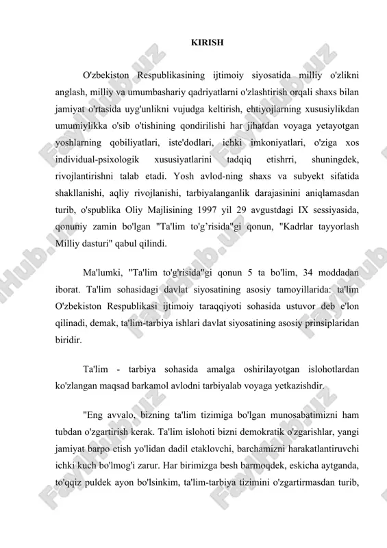 ning vodorod va gidroksil ionlariga dissosilanishi juda muhim hodisa – tuzlar gidroliziga sabab bo’ladi. keng ma’noda olganda gidrolizlanish bu turli moddalar va suv orasida sodir bo’ladigan almashinib parchalanadigan reaksiyadir. bunday ta’rif organik birikmalarning murakkab - efirlari yog’lar uglevodlar oqsillarning gidrolizlanishiga va noorganik moddalar-tuzlar ,karbidlar,galogenlar,metalmaslarning galogenidlari va boshqalarning gidrolizlanishiga ham taaluqlidir. umuman, biror moddaga suv ta’sir ettirilganda, shu moddaning tarkibiy qismlari suvning tarkibiy qismlari bilan birikishiga olib boradigan har qanday reaksiya gidroliz deb ataladi. agar erituvchi suvdan boshqa modda (spirt, benzol, atseton, ammiak…) bo’lsa, bunday reaksiyalar solvoliz deyiladi. gidroliz so’zi yunoncha “gidro”-suv, “lizis”-parchalayman degan ma’noni bildiradi. gidroliz reaksiyalarini quydagicha umumiy tenglama bilan ifodalash mumkin: kat an +h2o↔kat oh+h an tuz+suv↔asos+kislota tenglamadan ko’rinib turibdiki, tuz suvda eriganda u suv molekulalari bilan reaksiyaga kirishib, yomon dissotsialanuvchi modda hosil qiladi, ya’ni gidroliz reaksiyasi natijasida eritmadagi [oh-] va [h+] ionlarning miqdori keskin o’zgaradi. aniqrog’i gidroliz natijasida eritmaning ph i o’zgaradi va bu o’zgarish harqanday tuz …