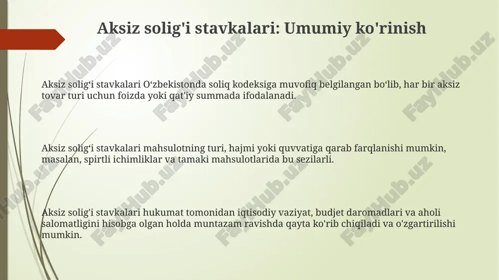 aksiz soligʻi stavkalari va belgilash mexanizmi - Page 3