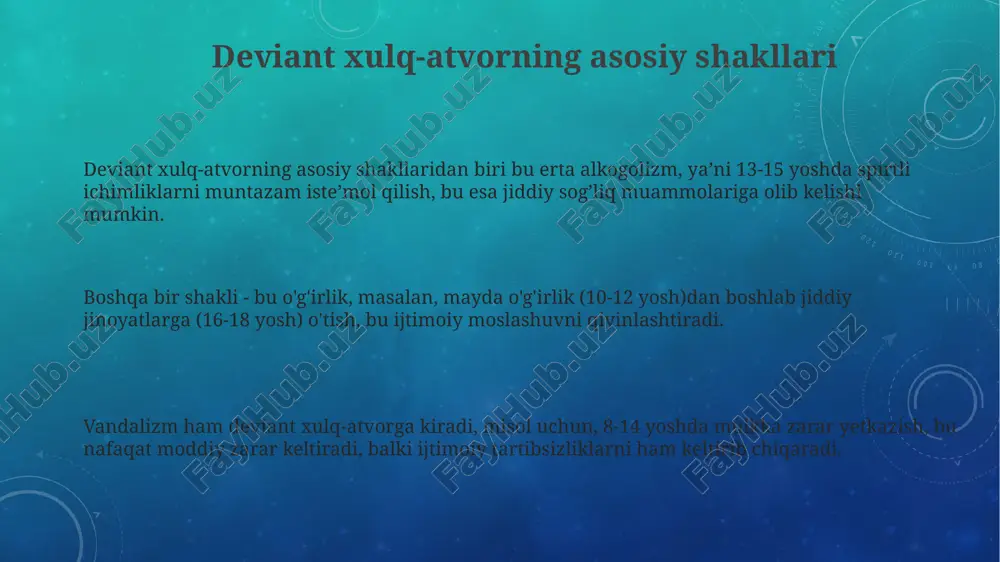 bolalarda deviant xulqning namoyon boʻlish shakllari - Page 3