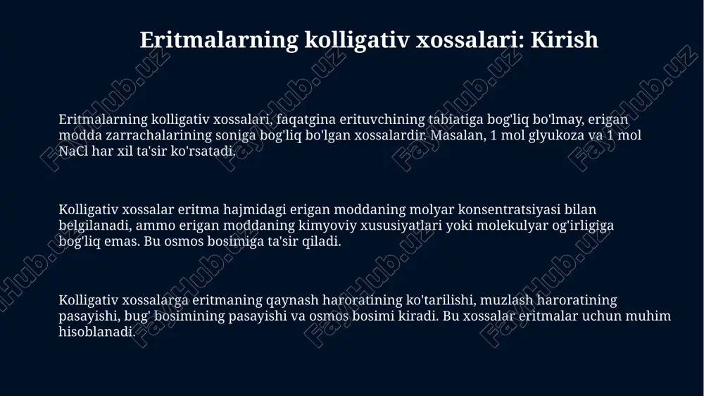 eritmalarning kollegativ hossalari - Page 3