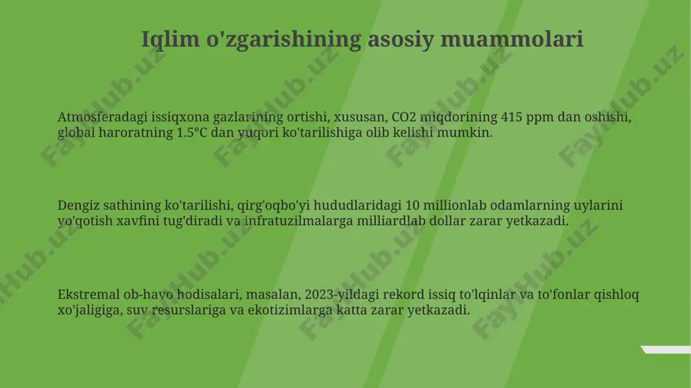 iqlim o'zgarishining asosiy muammolari - Page 3
