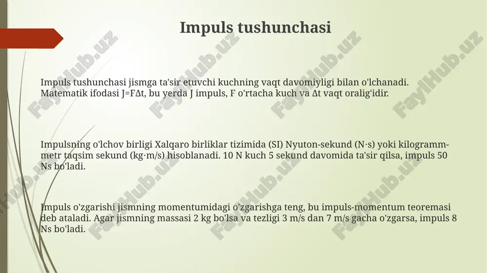impuls va impulsning saqlanish qonunlari - Page 3
