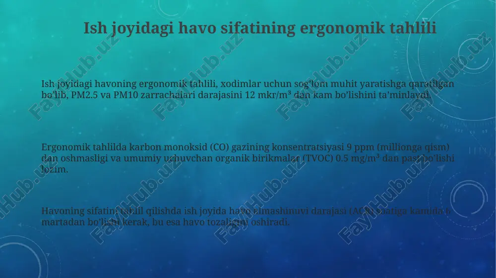 ish joyida havo sifatining ergonomik tahlili - Page 3