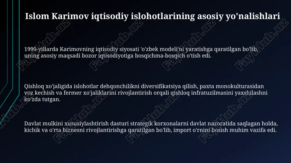 islom karimovning iqtisodiy islohotlari - Page 3