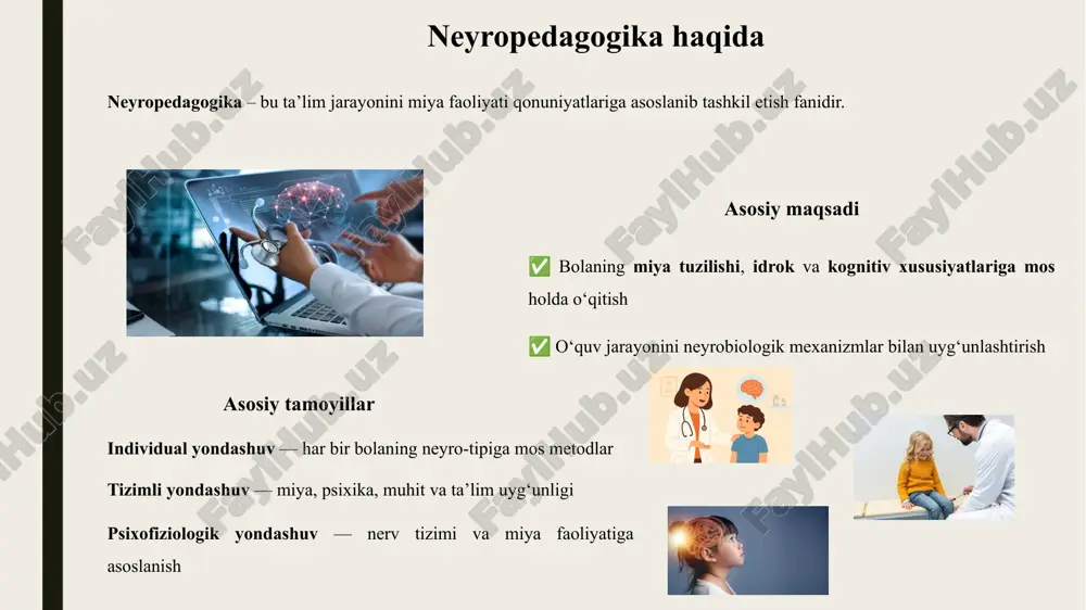 da muhim, chunki maktabga tayyorgarlikda qo‘l, ko‘z, quloq va oyoq ustunligini to‘g‘ri baholash kerak. laterallikni aniqlashda oddiy kuzatuv va kichik mashqlar qo‘llanadi. masalan, bola rasm chizayotganda qaysi qo‘lni tanlaydi, qalamni tabiiy ravishda qaysi qo‘lda ushlaydi, to‘p tepishda qaysi oyog‘ini ishlatadi — shular orqali yetakchi tomon aniqlanadi. tinglash vaqtida bolaning qaysi quloqni yaqinlashtirishi ham muhim belgidir. xuddi shunday, ko‘z bilan nishonga qarash yoki kichik teshikdan ko‘rish vazifalari orqali yetakchi ko‘z aniqlanadi. bu testlar bolani majburlamasdan, tabiiy harakatlari orqali o‘tkaziladi. maqsad — bolaning individual xususiyatlarini bilish va kelgusida o‘qitish metodlarini to‘g‘ri tanlashdir. laterallikni erta bilish bola maktabda yozish, o‘qish va koordinatsiya ko‘nikmalarini oson egallashiga yordam beradi. yarimsharlar va bilish jarayoni bosh miya yarimsharlari bolaning bilish jarayoniga bevosita ta’sir qiladi. ularning faoliyati quyidagi sohalarda namoyon bo‘ladi: diqqat va xotira rivojlanishi – chap yarimshar mantiq va tartibni boshqaradi, o‘ng yarimshar esa vizual ma’lumotni eslab qolishga yordam beradi. matnni tushunish – til va nutq qobiliyati …