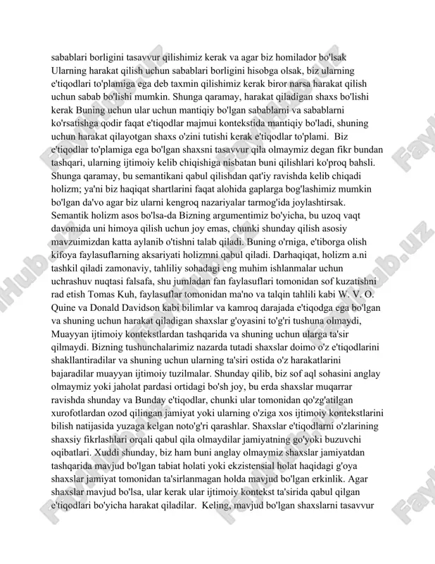 ning, va biz mumkin emas ularning bir qator e'tiqodlarga ega ekanliklarini anglab eting, bundan tashqari, a ijtimoiy kelib chiqishi, shuning uchun bizning tushunchalar grammatikasi shaxslar har doim kerak nazarda tutadi ayniqsa, ijtimoiy kontekstlarga kiritilishi kerak. biz tasavvur qila oladigan g'oya haqida ayniqsa bahsli narsa yo'q faqat o'z e'tiqodlari to'plamiga ega bo'lish nuqtai nazaridan harakat qiladigan shaxs. standart harakatlarning falsafiy tahlili ularni istak va e'tiqodlarga asoslanib ochadi aktyorlar: masalan, agar biz jon nima uchun pabga kirganini tushuntirmoqchi bo'lsak, mumkin u akasi bilan gaplashmoqchi bo'lganini aytdi va u akasi pabda ekanligiga ishondi. shaxslar o'zlarining sabablariga ko'ra harakat qilishadi, shuning uchun agar biz ularni o'ylayotgan bo'lsak harakat qilish, biz ularning harakat qilish sabablari borligini tasavvur qilishimiz kerak va agar biz homilador bo'lsak ularning harakat qilish uchun sabablari borligini hisobga olsak, biz ularning e'tiqodlari to'plamiga ega deb taxmin qilishimiz kerak biror narsa harakat qilish uchun sabab bo'lishi mumkin. shunga qaramay, harakat qiladigan shaxs bo'lishi …