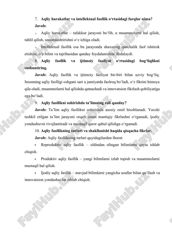aqliy harakatlar va intellektual faollik - Page 3