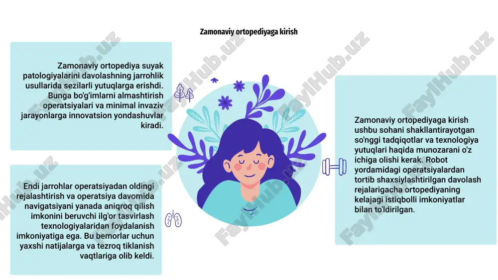 ngan natijalarni boshdan kechirishlari mumkin. suyak sindirishini davolashdagi yutuqlar jarrohlarning bu jarohatlarga yondashish usulini inqilob qildi. minimal invaziv muolajalardan tortib moslashtirilgan implantlargacha, bemorlar endi suyak salomatligi uchun ilg'or yechimlardan foydalanishlari mumkin. bo'g'imlarni almashtirish operatsiyalaridagi innovatsiyalar zamonaviy ortopediya sohasidagi yutuqlar suyak patologiyalarini davolashda inqilob qildi. zamonaviy texnika va texnologiyalar endi skelet tizimida yanada aniq va samarali operatsiyalarni amalga oshirish imkonini beradi. bo'g'imlarni almashtirish operatsiyalaridagi innovatsiyalar butun dunyo bo'ylab millionlab bemorlarning hayot sifatini sezilarli darajada yaxshiladi. materiallar va jarrohlik usullarining rivojlanishi bilan bemorlar kamroq og'riq va tezroq tiklanish vaqtlarini boshdan kechiradilar. to'liq sonni almashtirishdan tortib, murakkab tizza operatsiyalarigacha, ortoped-jarrohlar bemorlarga funktsiya va harakatchanlikni tiklaydigan moslashtirilgan echimlarni taklif qilishlari mumkin. tibbiyot fanidagi doimiy yutuqlar bilan ortopediyaning kelajagi porloq. mars is a cold place ortopediya operatsiyalarida rivojlanayotgan texnologiyalar zamonaviy ortopediya sohasidagi yutuqlar suyak patologiyalarini davolashda inqilob qildi. jarrohlar endi murakkab operatsiyalarni yuqori aniqlik va muvaffaqiyat bilan amalga oshiradilar. ortopedik operatsiyalarda rivojlanayotgan texnologiyalar bemorning natijalarini …