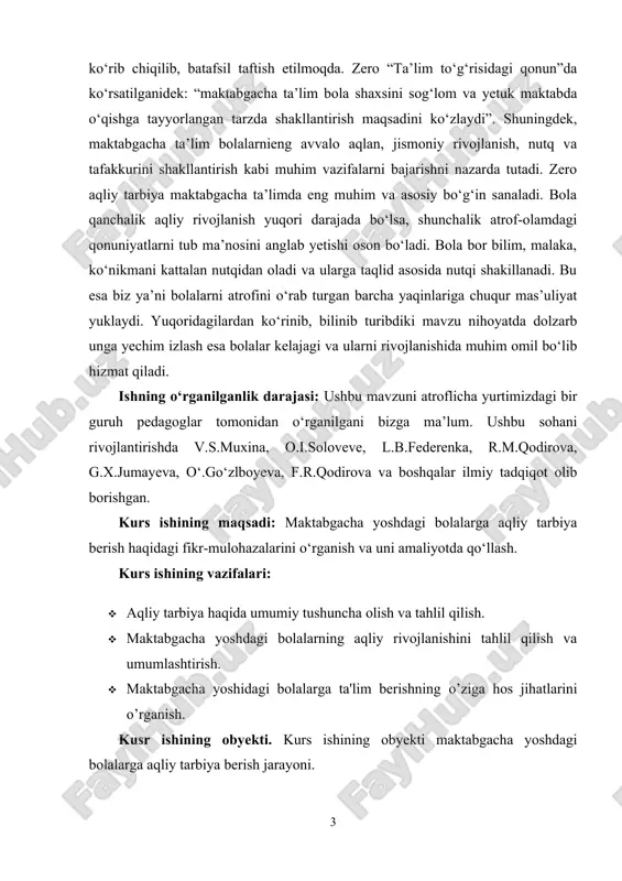 , qoidalarda o'z ifodasini topgan ijtimoiy-tarixiy tajribani egallashning rejali jarayoni sifatida ro'y beradi. bu ta'sir kattalar tomonidan amalga oshiriladi va bolalarning aqliy rivojlanishini ta'minlovchi xilma-xil vositalar, metodlar, sharoitlar yaratishni o'z ichiga oladi. odamning aqli, uning aqliy rivojlanishi bilimlar hajmi, xususiyati va mazmunida namoyon bo'iadi. ular aqliy faoliyatning jo'shqinligida, mustaqil ijodiy bilishga intilishda o'z ifodasini topadi. aqliy faoliyat diqqatning har doim ma'lum maqsadga qaratilgan bo'lishini talab etadi. kishining aqli uning asosiy faoliyatida erishgan muvaffaqiyati xususiyati bilan belgilanadi. aqliy tarbiyasi yetuk, o'tkir zehnli, zukko va zakovatli insonlarni xalqimiz donishmand kishilar deb ataydilar. donishmandlik - bu donolik. donolik insonning eng buyuk va olijanob fazilatidir. donolik shunday bir noyob ne’matdirki, u har kimga ham nasib etavermaydi. shuning uchun bo'lsa kerak, xalq donoligida «aql toji oltindan, oltin har kimda ham bo'lmas», deyiladi. insoniyat paydo bo'lgandan beri odamlar orasida yetishib chiqqan barcha olim-u fozillar, shoir-u yozuvchilarning barchasi mukammal ilm egallash orqali o'z davrining e'tiborli kishilari darajasiga …
