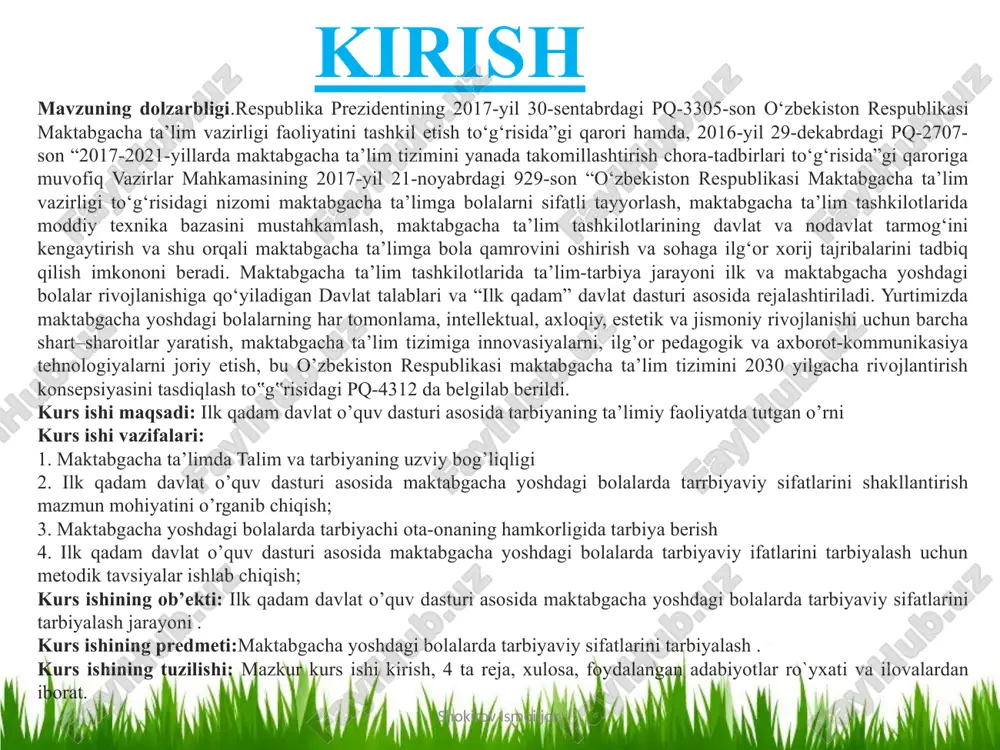 tarbiyadir.yuqorida aytib o‘tganimizdek, ta'lim komil tarbiyaning bir juz'idir. u esa aqlni rivojlantiradi va sayqallashtiradi. natijada u o‘z hayotida kerak bo‘ladigan ilmu ma'rifatni ashyolar to‘g‘risidagi turli ma'lumotlarni, kasbiy mahoratini yoki kasb va hunarlarga tegishli bo‘lgan fanlarni o‘rganadi. lekin tarbiyaga o‘xshab keng qamrovli bo‘la olmaydi. chunki ta'lim insonni ruhiy, aqliy va jismoniy taraflarini birdek qamrab ololmaydi. shuning uchun ham ta'lim va tarbiya doimo birga bo‘lishi talab etiladi. bu haqiqatni esa rasululloh sollallohu alayhi vasallamning quyidagi hadisi shariflari orqali ham bilib olishimiz mumkin. abu muso roziyallohu anhudan rivoyat qilinadi: «rasululloh sollallohu alayhi vasallam: «alloh taolo men orqali yuborgan hidoyat va ilmning misoli yerga yoqqan yomg‘ir kabidir. yerning ba'zi joyi yaxshi ekan, suvni qabul qilib, ko‘plab nabotot va o‘simliklarni o‘stiribdi. uning ba'zi joylari qattiq ekan, suvni tutib qolibdi. bas, u bilan alloh odamlarga manfaat beribdi. ular undan ichibdilar, sug‘oribdilar va ekin ekibdilar. yerning ba'zi joylari silliq ekan. suv tutmas va ekin ham o‘stirmas ekan. …