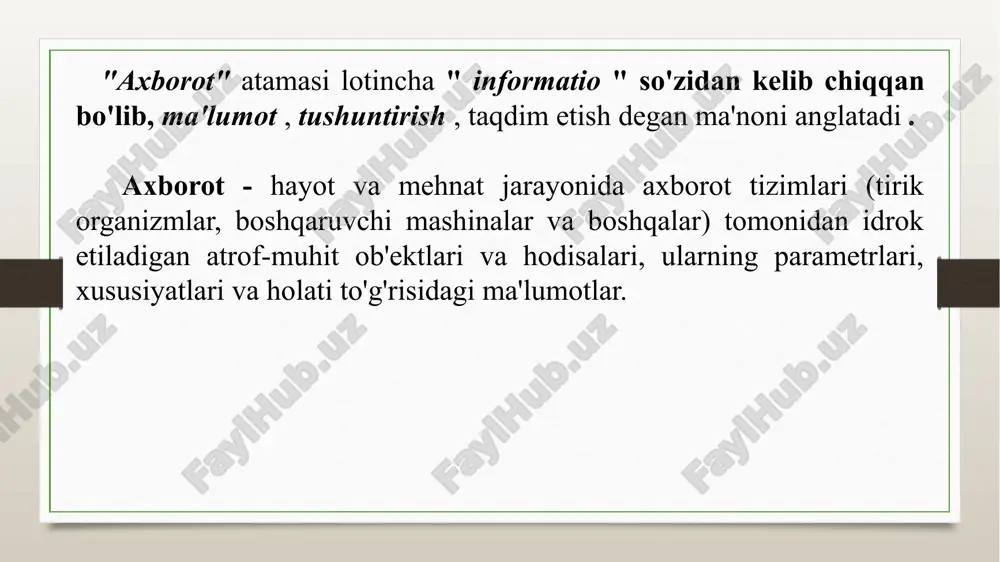 ar ; hisoblangan miqdorlarning analoglari bo'lgan doimiy o'zgaruvchan jismoniy miqdorlarni (elektr kuchlanish, vaqt va boshqalar) qayta ishlovchi analog kompyuterlar har qanday kompyuter dasturi individual buyruqlar ketma-ketligidir . buyruq kompyuter tomonidan bajariladigan operatsiya tavsifidir. qoida tariqasida, ko'rsatma o'z kodi (belgisi), manba ma'lumotlari (operandlar) va natijaga ega . berilgan kompyuter tomonidan bajariladigan buyruqlar majmuasi ushbu kompyuterning buyruqlar tizimi deb ataladi . https://www.youtube.com/watch?v=xs8c8pyrseo http://it-uroki.ru/uroki/urok-2-vidy-kompyuterov.html zamonaviy kompyuterlarning xilma-xilligi juda katta. ammo ularning tuzilmalari umumiy mantiqiy printsiplarga asoslanadi , bu esa har qanday kompyuterda quyidagi asosiy qurilmalarni ajratib ko'rsatishga imkon beradi : xotira (xotira qurilmasi, xotira); boshqaruv bloki (cu) va arifmetik mantiq birligi (alu) ni o'z ichiga olgan protsessor ; kiritish qurilmasi ; chiqish qurilmasi . ushbu qurilmalar aloqa kanallari orqali ulanadi, ular orqali ma'lumot uzatiladi. xotira funktsiyalari: boshqa qurilmalardan ma'lumot olish ; ma'lumotlarni eslab qolish ; mashinaning boshqa qurilmalariga so'rov bo'yicha ma'lumot berish . https://www.crucial.ru/articles/about-ssd/ssd-vs-hdd https://ru.wikipedia.org/wiki/%d0%9a%d0%be%d0%bc%d0%bf%d1%8c%d1%8e%d1%82%d0%b5%d1%80%d0 %bd%d0%b0%d1%8f_%d0%bf%d0%b0%d0%bc%d1%8f%d1%82%d1%8c protsessor xususiyatlari: arifmetik va mantiqiy amallarni bajarish …