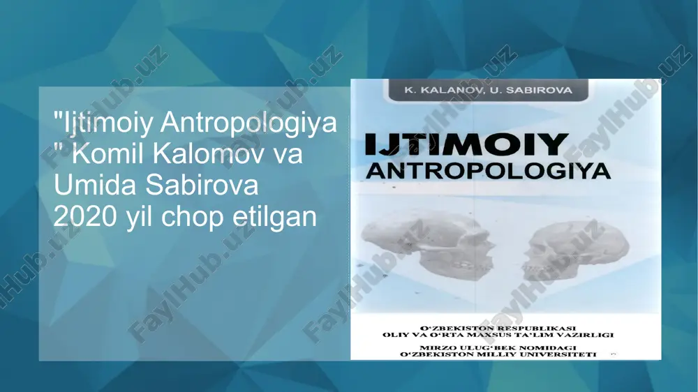 ijtimoiy-madaniy antropologiya fanida nazariyalar - Page 3