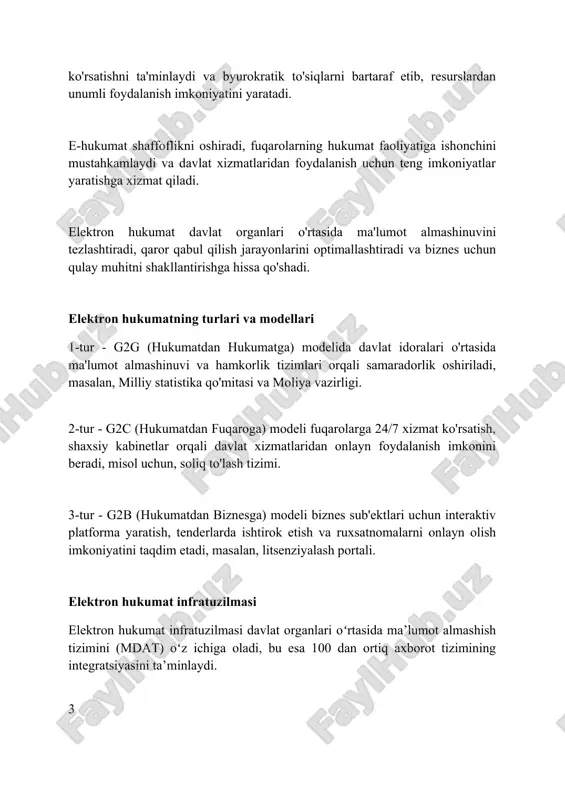 huquqiy asosi 2002-yildagi «elektron hujjat aylanishi toʻgʻrisida»gi qonun bilan boshlanadi, bu elektron hujjatlarni qonuniy tan olish uchun zamin yaratdi. 2013-yilgi «elektron hukumat toʻgʻrisida»gi qonun elektron davlat xizmatlarini tashkil etish, davlat organlari faoliyatida axborot texnologiyalaridan foydalanish tartibini belgilaydi. oʻzbekiston respublikasi prezidentining 2017-yildagi pf-4947-sonli farmoni «2017-2021 yillarda oʻzbekiston respublikasini rivojlantirishning beshta ustuvor yoʻnalishi» elektron hukumatni rivojlantirishni nazarda tutadi. elektron hukumatning xavfsizligi elektron hukumat xavfsizligida kriptografiya algoritmlari (aes-256, sha-3) ma'lumotlar maxfiyligini ta'minlaydi va autentifikatsiya jarayonlarida kalitlarni boshqarish muhim ahamiyatga ega. kiberxavfsizlik risklarini baholash orqali himoya choralari ko'riladi, jumladan, zaifliklarni aniqlash, xavf darajasini aniqlash va 800-30 standartlari asosida xavfsizlik siyosatini ishlab chiqish. intrusion detection systems (ids) va intrusion prevention systems (ips) tarmoq trafigini 24/7 monitoring qilib, g'ayrioddiy faoliyatni aniqlaydi va potentsial kiberhujumlarga qarshi tezkor choralar ko'radi. elektron hukumatdagi axborot xavfsizligi tahdidlari elektron hukumat tizimlariga ddos hujumlari xizmat koʻrsatishning uzilishiga olib kelishi mumkin, bu esa 99,9% ishonchlilikni taʼminlashni qiyinlashtiradi. ichki xodimlar tomonidan maʼlumotlarning 57% qasddan …