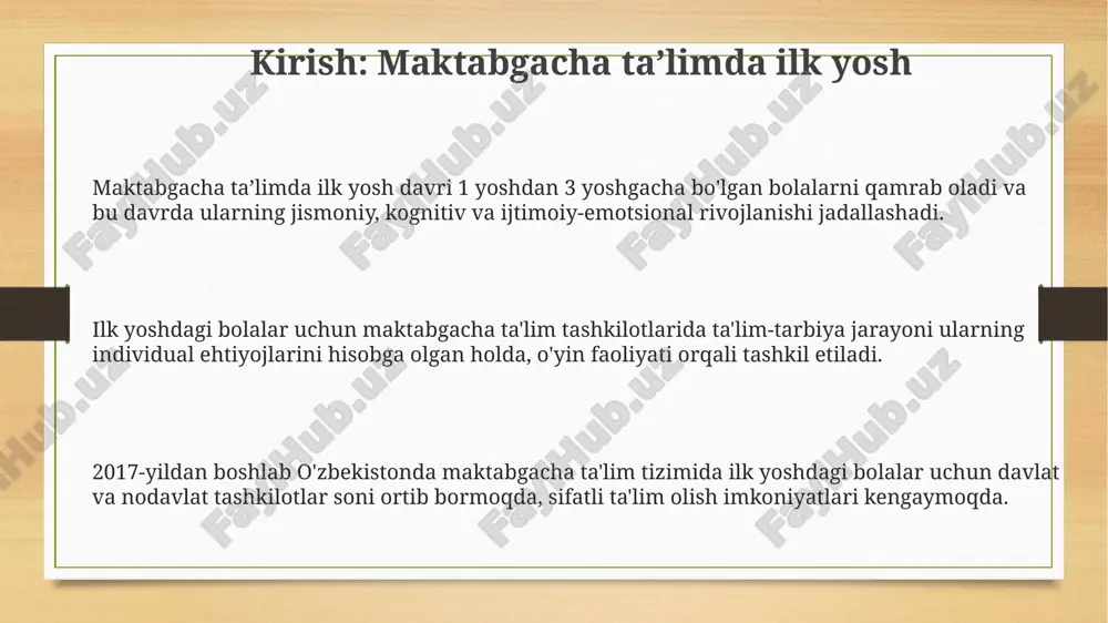 ilk yoshdagi bolalar tarbiyasini tashkil etish shakllari - Page 3