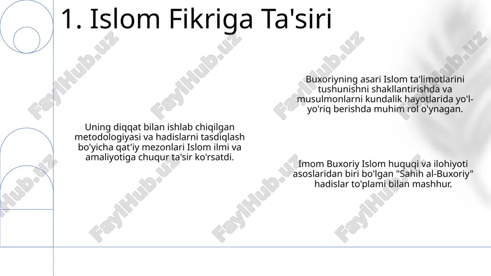 etdi. muhandisning fikrlash tarzi samaradorlik va amaliylikka yo'naltirilgan muammolarni hal qilish usulidir. uning islom an'analari to'plamini tuzish va tekshirishdagi tizimli yondashuvi aniqlik va tafsilotlarga katta e'tibor qaratilishini ko'rsatadi. 12. muhandisning fikrlash tarzi e'tiboringiz uchun rahmat @taqdimot_robot image1.png image2.png image3.png image4.png image5.png image6.png image7.png image8.png image9.png image10.png image11.png image12.png image13.png