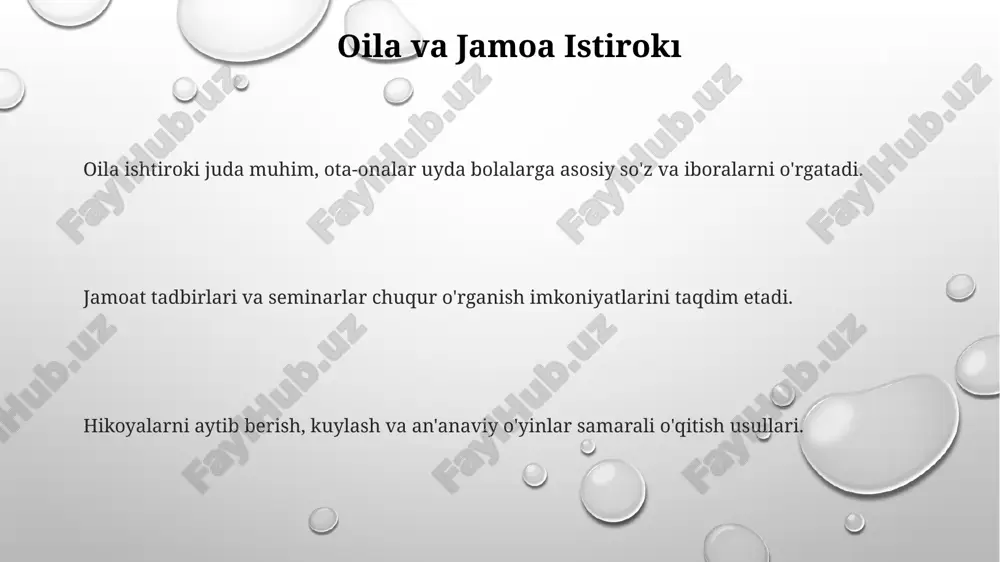 a tili so'zlari va tushunchalarini o'rganishni osonlashtirishi mumkin. jadval va xronologik jadvallar kabi grafik tashkilotchilar o'quvchilarga ona tili ma'lumotlarini tashkil qilish va eslab qolishga yordam beradi. tashviqot va jamoatchilik bilan ishlash tilni jonlantirishni davlat va ta'lim muassasalari bilan hamkorlikda targ'ib qilish. suvga sho'ng'ish tili dasturlari, suhbat ko'nikmalariga va haqiqiy hayotdagi qo'llanmalarga yo'naltirilgan. jamoa asosidagi o'qitish, keksalarni til o'qituvchisi sifatida jalb qilish va madaniy tadbirlarni o'z ichiga olish. hikoya aytish va og'zaki an'analar og'zaki an'analar: qo'shiqlar, she'rlar va maqollar orqali bilimni saqlash va o'tkazish. rol o'ynash: til ko'nikmalarini mashq qilish uchun o'quvchilarni interaktiv senariylarga jalb qilish. hikoyalarni aytib berish: tilni, madaniyatni va qadriyatlarni o'rgatish uchun hikoyalar va xalq ertaklarini baham ko'rish. qo'shiq va raqs ona tilida hikoya aytish va rol o'ynash: o'quvchilarni hikoyalar va stsenariylarni o'ynash orqali jalb qilish. o'yinlar va faoliyatlar: til o'rganish va madaniy tushunishni rivojlantiradigan interaktiv o'yinlar va faoliyatlarni qo'shing. o'yinlar va faoliyatlar: til o'rganish va madaniy tushunishni …