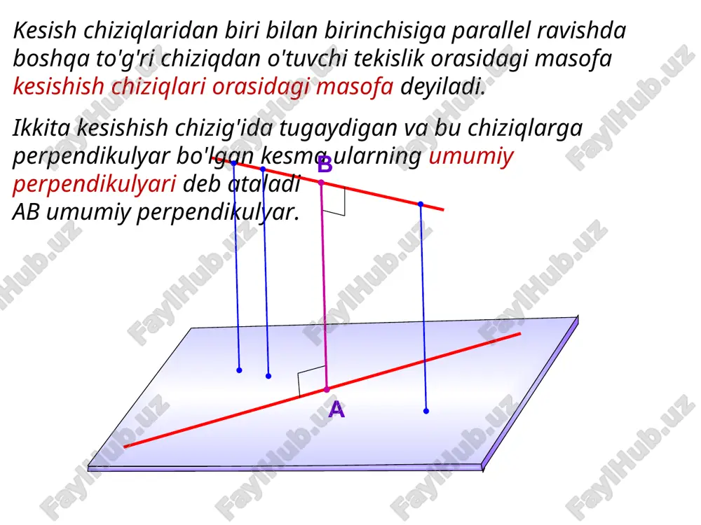 r dc bc perpen-r 2 dc fc og’ma 2 a 4) … f nuqtadan dc kesmaqacha? 13 l.s. atanasyan №152. v abcd kvadratining b nuqtasi orqali uning tekisligiga perpendikulyar bo'lgan bf to'g'ri chiziq o'tkazilgan. agar bf = 8 dm, ab = 4 dm.kvadrat tomonlari va diagonallarini kesishmasidan f nuqtagacha masofalarni toping, d s №4. 4 f perpen-r 8 perpen-r1 og’ma 1 og’ma 2 perpen-r 2 og’ma 3 perpen=r3 o uch per-r ac bo per-r 3 ac fo og’ma 3 5) f nuqtadan ac chiziqqa masofa? a 14 l.s. atanasyan №152. ok chiziq abcd romb tekisligiga perpendikulyar, uning diagonallari o nuqtada kesishadi. agar ok = 4,5 dm, ac = 6 dm, bd = 8 dm. a) k nuqtadan romb tomonlarini o'z ichiga olgan barcha chiziqlargacha masofa tengligini isbotlang. b) shu masofani toping a k o d s №5. r v f d a b c o r f 4,5 8 6 …