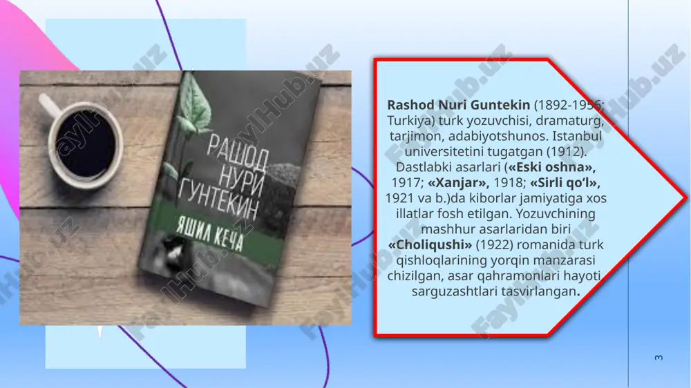amoni madrasadagi tushkunlik yillarining taʼsiri bilan ham, oʻziga qarshi turadigan gʻayrat va gʻariblarga qarshi kurashi bilan hikoyatchi yaratgan xayoliy dunyoda “partiya” sifatida oʻz oʻrnini egallaydi. 15 shaxin afandining lojalik yillarida kechgan tushkun kayfiyati va kelajakdagi kurashining urug‘lari ekilgani quyidagi bayonotlardan ma’lum bo‘ladi: “uch oy o‘tar ekan, shohin xo‘ja yelkalarida xalta bilan anadolu yo‘llariga chiqqan murabbiylarni ba’zilari oq, ba’zilari yashil boshli boyo‘g‘lilar suruviga o‘xshatdi. ha, bechora yurt asrlar davomida yashil kechada yashab keladi. odamlar doimo dunyoni bu zulmatda ko‘rdilar. shuning uchun ham anado‘lida g‘oyalar qoloq, odamlar ayanchli, ishlar yomon kechdi” . birinchi qism: otasining o‘limidan so‘ng shohin, uning orzusi bo‘lgan yashil qo‘shin askari bo‘lish uchun istanbul somunchuog‘lu madrasasiga yuborildi. shohin madrasada o‘zini o‘qitish uchun kecha-yu kunduz ishladi. shohinning tashqariga chiqa olmaydigan qorong‘u masalalardan tashvishlanib, o‘zini ayblashi. ikkinchi qism: ali shohinning amir dede bosh instruktori etib tayinlanishi; shohin afandining madrasalar va mazhablarga qarshi kurashuvchi tarafdorlar izlashi. birinchi jahon urushi va urush boshlanishi …