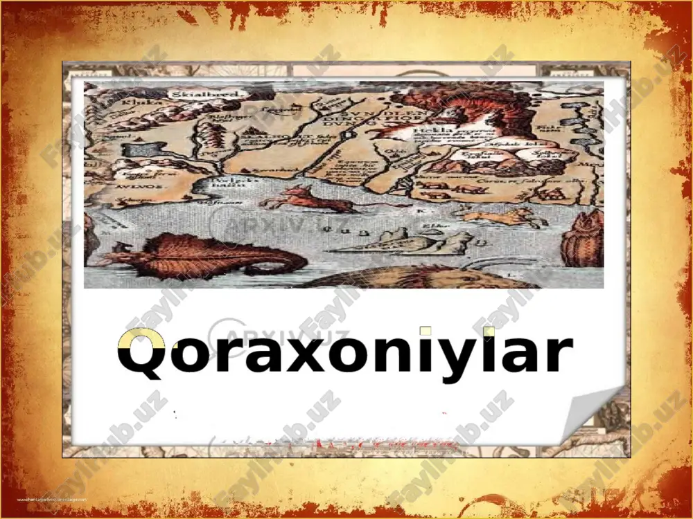 hkarboshilar ayni vaqtda biron-bir viloyat noibligini ham boshqargan. qoraxoniylar davrida takinlarning nufuzi oshgan. chunki harbiy yurishlar vaqtida ular davlat hayotida muhim ahamiyatga ega boʻlgan. shaharlar boshqaruvi esa shahar hokimi, rais va muhtasiblar qoʻlida boʻlgan. ular shaharning ichki hayoti va ijtimoiyiqtisodiy ravnaqi uchun masʼul hisoblangan. diniy hayotda islom dini davlat mafkurasi darajasiga koʻtarilgan. davlatning mustahkamligi va goyaviy birligi uchun qoraxoniylar ruhoniylar bilan yaqin va doʻstona munosabatda boʻlishga intilishgan. bu davrda imomlar, saidlar, shayxlar va sadrlarga eʼtibor kuchayib, ularning obroʻsi nihoyatda baland boʻlgan. bu esa davlatning siyosiy hayotida ular taʼsirining kuchayishi va vaqf yerlarining kengayishiga olib kelgan qoraxoniylarning davlat boshqaruv tizimi bosh vazir devoni- devonimustovfiy-devoni mushrif -devoni barid-devoni amid-devoni ushrot-devoni vaqf-voley-bek. qoraxoniylar davlatining boshqaruv tizimi mahalliyhududiy boshqarish tartibiga asoslangan. xonlik hududlari nihoyatda bepoyon bo’lganligidan, har bir yirik hudud yoki viloyat eloqxonlar (mahalliy hukmdorlar)tomonidan nisbatan mustaqil tarzda idora qilingan (masalan, samarqand, buxoro,yettisuv va boshq.). eloqxonlar tegishli miqdordagi yillik xiroj yoki to’lovlarnimarkaziy hokimiyat hukmdori …