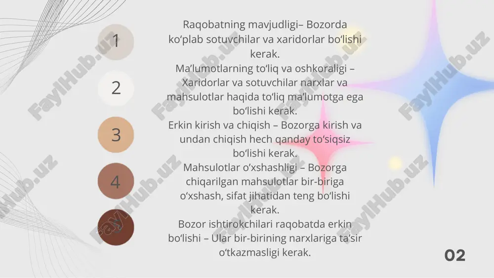 g yuqori darajasi — oraliq vositachilarsiz to‘g‘ridan-to‘g‘ri savdo. ✅ brend qadriyatining mustahkamligi — chegirmasiz siyosat orqali imidjni saqlash. ✅ bozor barqarorligi — yuqori toifali mijozlarga tayanish. ✅ innovatsion marketing — yosh auditoriyani jalb etish orqali o‘sish. biznes modelining iqtisodiy afzalliklari 08 raqobat sharoitida foydani maksimallashtirish 09 bozor iqtisodiyotida har bir korxonaning asosiy maqsadi foydani maksimallashtirish, ya’ni imkon qadar ko‘proq daromad olishdir. ammo bu jarayon raqobat muhitida yanada murakkablashadi, chunki har bir kompaniya o‘z mahsulotini bozorda boshqalardan ustun qilishga intiladi. louis vuittonning asosiy ustunligi — raqobatchilardan farqli strategiya tanlaganidadir. u arzonlashtirish yoki chegirma orqali emas, balki sifat, brend qadriyati va eksklyuzivlik orqali foyda oladi. bu yondashuv, iqtisodiy tilda aytganda, differensial raqobat strategiyasi hisoblan bundanundan tashqari, louis vuitton vertikal integratsiya modelidan foydalanadi — ya’ni ishlab chiqarish, dizayn, marketing va savdo jarayonlarini to‘liq o‘zi nazorat qiladi. bu oraliq xarajatlarni kamaytiradi, sifatni esa maksimal darajada ushlab turadi. shu yo‘l bilan kompaniya xarajatlarni minimallashtirib, foydani …