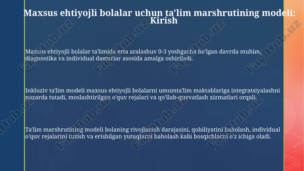 maxsus ehtiyojli bolalar uchun ta'lim marshrutining modeli - Page 3
