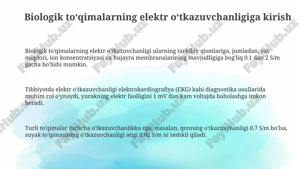 biologik to‘qimalarning elektr o‘tkazuvchanligiga kirish - Page 3